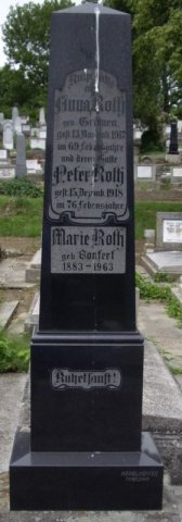 Roth Peter 1842-1918 Gromen Anna 1849-1917 Grabstein